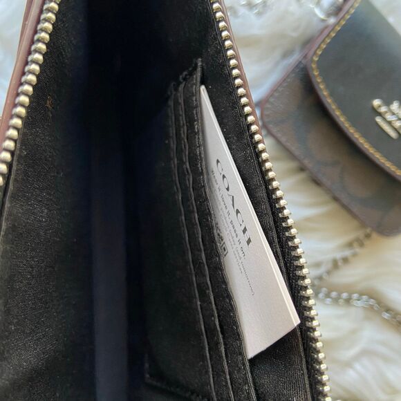 Coach Poppy Crossbody with Card Case in Leopard Print and Signature Canvas - Picture 7 of 8